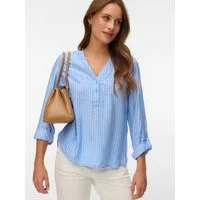 Vero Moda Blusenshirt VMKAJA LS V-NECK FOLD-UP TOP WVN mit Raglan-Ärmeln