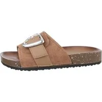 Ital-Design Damen Mules Freizeit Pantolette (85878303) Flach Pantoletten in Hellbraun