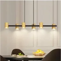 ZMH Pendelleuchte Esszimmer 6 Flammig Schwarz Gold GU10 Industrial Hängeleuchte, Glaskugel Hochwertige Design, ohne Leuchtmittel