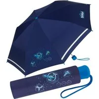 Scout Taschenregenschirm Mini Kinderschirm reflektierend bedruckt, extra leicht für Kinder gemacht