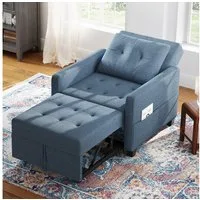 OUNUO Sofa Schlafsofa Klein 3 in 1, Klappsofa & Schlafhocker mit Bettfunktion