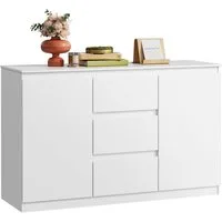 WLIVE Sideboard Kommode, Breite 80 cm, Sideboard mit 3 Schubladen & 1 Tür, (Packung, leise Schienen, viel Stauraum)