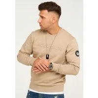 Jack & Jones Sweatshirt JCOBOOM SWEAT CREW NECK Sweatpullover mit Logo und Patches Langarm Shirt Baumwollmischung
