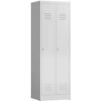 Steelboxx Spind mit 2 Abteilen Kleiderspind Spindschrank 180x59x50cm (1-St) Komplett verschweißt und montiert keine Montage erforderlich