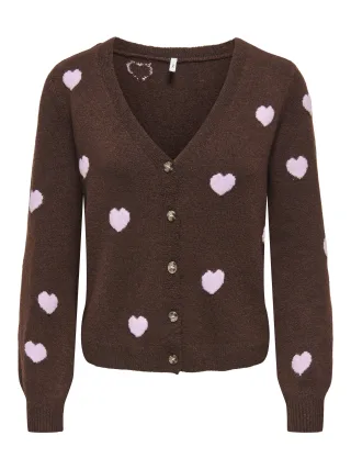 ONLY - ONLRICA LS DETAIL V CARDI CC KNT Coffee Bean - Gr. - L