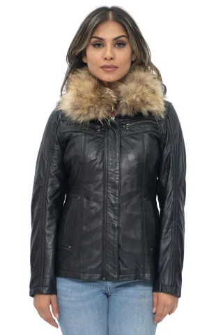 Damen-Parker-Jacke aus Leder – Arvada