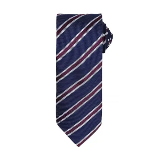 Premier Mens Waffle Stripe Formal Business Tie (Marine/Aubergine)