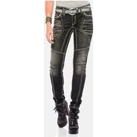 Cipo & Baxx Slim-fit-Jeans Jeans mit extravagantem Nahtdesign, WD382