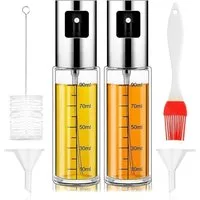 Layba Ölspender Sprüher für Öl und Essig 100ml Ölspender Flasche mit Messskala, (Set, 2-tlg), 2 Ölsprüher