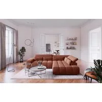 COTTA Ecksofa Orion L-Form, B: 310 cm, moderne Steppung, bequeme Wellenunterfederung, Kopfteilverstellung & 5 Nierenkissen