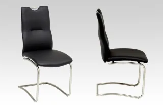 Esszimmerstühle Stühle Freischwinger 4er Set MAURI Kunstleder Schwarz