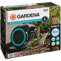 GARDENA Gartenschlauch Wand-Schlauchbox RollUp M (türkis) 20 m