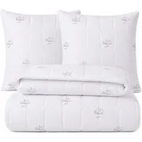 SEI Design Microfaserbettdecke Bettset SWAN 4-tlg Sommer 2x Bettdecken 135x200 + 2x Kissen 80x80, Füllung: daunenähnliches Gefühl, Bett-Set 4-Tlg.: 2x Bettdecken 135x200 + 2x Kopfkissen 80x80