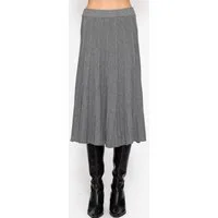 SASSYCLASSY Midirock Plissierter Strickrock für Damen Strukturierter Rock mit Plisseefalten und elastischem Bund