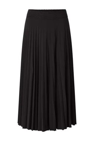 Rich & Royal - midi plissee skirt black - Gr. - 36