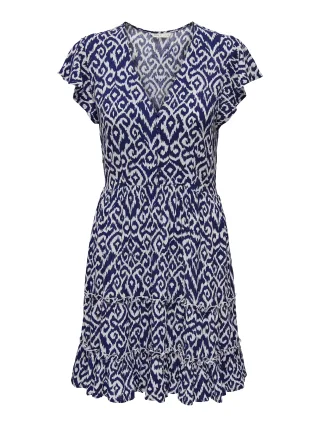 ONLY - ONLCLAUDETTE LIFE SS MINI DRESS WVN NOOS Ombre Blue - Gr. - S