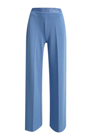 Milano Italy - wideleg pants w elastic waistband french pocket cornflower blue - Gr. - L