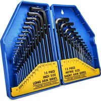 S&R Winkelschlüssel Innensechskantschlüssel HX, speziell gehärtet in Industriequalität (Set, 30-tlg. 0,7-10 mm Metrisch und 0,028 bis 3/8 Zoll), Sechskantschlüssel Set in Kunststoffbox