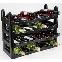 Heidrun Flaschenregal Weinregal Schwarz Stapelregal Flaschenständer für 6 Flaschen Regal