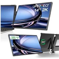 UPERFECT 2K-Laptop-Bildschirmerweiterung, Tragbarer Monitor Portabler Monitor (35,56 cm/14 ", 2240 x 1400 px, QHD, 60 Hz, IPS, Skalierbare Designunterstützung für 13-17-Zoll-Laptops)