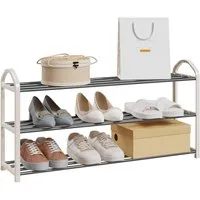 EUGAD Schuhregal, 1-tlg., 3-Ebenen–Metallrohrgestell, für Flur, Wohnzimmer, Schlafzimmer