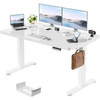 Furnicopia Schreibtisch Höhenverstellbar mit einer 25 mm dicken einteiligen Tischplatte (4-fache Höhenspeicherfunktion, Zweimotorantrieb und Tragfähigkeit über 100 kg Tischplatten-Tiefe ab 70 cm)