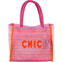 FURNARO Shopper, handgeflochtene Struktur aus Naturmaterial