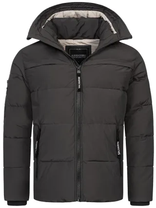 Alessandro Salvarini Herren Winter Steppjacke AS-334 mit gefütterter Kapuze