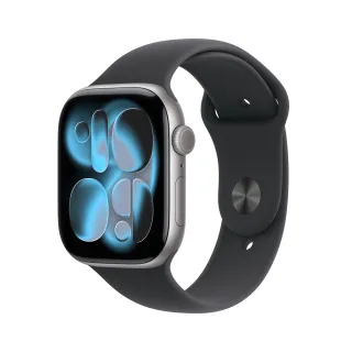 Apple Watch Series 11 (GPS) 46mm Aluminium space grau mit Sportarmband M/L schwarz | mev44zr/a |