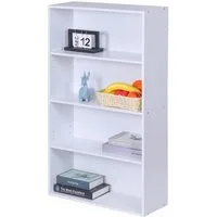 relaxdays Bücherregal mit verstellbaren Böde, weiß, 4 Ebenen