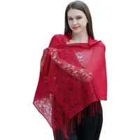 Zaewry Modeschal Stola Für Abendkleid Festlich Spitzenschal Mit Fransen, Für Sommer und Frühling