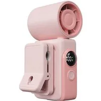 Minicloss Handventilator Tragbarer Handventilator, Ventilator Aufladbar mit Rotierbarem Clip, Akku USB-Tischventilator mit LED-Digitalanzeige, 4-stufig