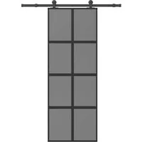 vidaXL Haustür Schiebetür mit Beschlag 76x205 cm Hartglas & Aluminium (1-St)