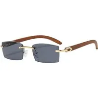 VEKROBOT Sonnenbrille Randlose rechteckige Sonnenbrille für Damen und Herren retro modisch (1-St) Kleine Sonnenbrille im klassischen Retro-Design