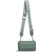 ITALYSHOP24 Schultertasche Damen Tasche Crossbody Brusttasche Kartenetui Umhängetasche Smartphone (kleine Gürtel-Tasche, 2 getrennte Fächer, breites Gurt, Kartenetui), Bodybag Geldbörse Muster Taschengurt Handytasche Leder Optik Crossover