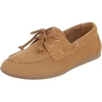 Ital-Design Damen Bootsschuh Schnürschuh Mokassin-Style Freizeit Schnürschuh (91849210) Flach Schnürer in Camel