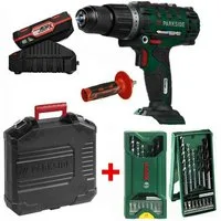 Parkside Akku-Schlagbohrschrauber 20V Schlagbohrschrauber PSBSA 20-Li C3 Akku 2 Ah+ Bosch Bohrer Set
