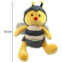 ELLUG Kuscheltier Plüsch Biene, Hummel, Glitzer Flügel Kuscheltier, gelb schwarz, 33 cm