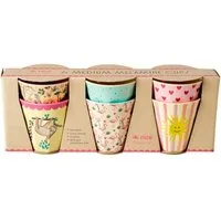 rice Kinderbecher Melamin Kids Becher Set Funky Medium 6er Set farbenfroh