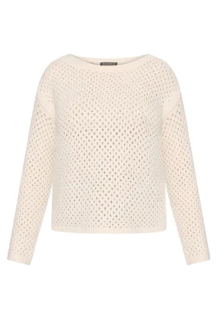 Betty Barclay - Lochstrick-Pullover beige - Gr. - 44