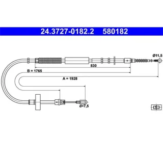 ATE Handbremsseil hinten links Audi A4 8E