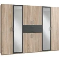Wimex Kleiderschrank Diver Drehtürenschrank mit Spiegel, 180, 225 o. 270cm breit Bestseller Schlafzimmerschrank wahlweise 3 Innenausstattungen