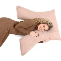 Amilian Schlafkissen - Lesekissen für Bett und Sofa - Seitenschläferkissen - Stillkissen, Seitenschläfer, Rückenlage, Schlafkissen für Seitenlage, Kissen mit Füllung und abnehmbarem Bezug - Stillhilfe