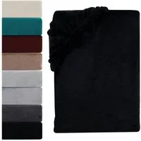Visaggio Spannbettlaken Cashmere Touch Winter Spannbetttuch Super Soft Bettlaken, Nicki, Gummizug: rundum, Flauschig warmes Teddyplüsch, Einfarbig