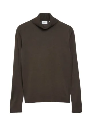 comma - Rollkragen-Strickpullover braun - Gr. - 34