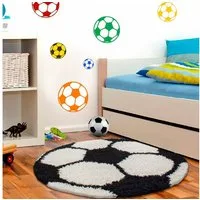 Ayyildiz Teppiche Kinderteppich Fun 6001, rund, Höhe: 30 mm, robuster Kurzflor, Fussball, Kinderzimmer