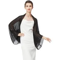 Zaewry Modeschal Damen Chiffon-Bolero, locker geschnitten, mit langen Ärmeln, ideal als Überwurf für Sommerhochzeiten, Abendveranstaltungen