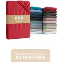 OTTO home Spannbettlaken PHYSALIS in BASIC und PREMIUM Qualität, 100% Baumwolle, Jersey (160 g/m), Gummizug: rundum, (1 Stück), für Matratzen bis 18 cm Höhe, Bettlaken, Spannbetttuch, pflegeleicht