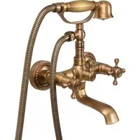 TRIZERATOP Wannenarmatur Badewannenarmatur RETRO BRONZE Duscharmatur Nostalgie (Badewannenarmatur RETRO BRONZE Duscharmatur Nostalgie, Badewannenarmatur RETRO BRONZE Duscharmatur Nostalgie)
