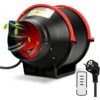 Clanmacy Wandventilator Rohrventilator Ø10cm Rauchabzug mit Fernbedienung 2-Gang Regler